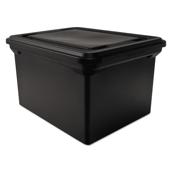 Advantus File Tote Storage Box w/Lid, Plastic, 14.25